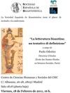 Cartel de la conferencia Conferencia: "La letteratura bizantina: un tentativo di definizione"