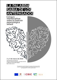 Cartel del coloquio La Palabra Sabia de los Antepasados. Coloquio interdisciplinar sobre la tradición paremiológica sefardí