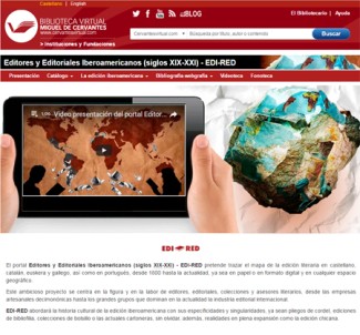 Pantallazo del portal Presentación del portal 'Editores y Editoriales Iberoamericanos (siglos XIX-XXI). EDI-RED'