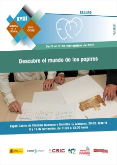 XVIII Semana de la Ciencia 2018: Taller "Descubre el mundo de los papiros" XVIII Semana de la Ciencia 2018: Taller "Descubre el mundo de los papiros"