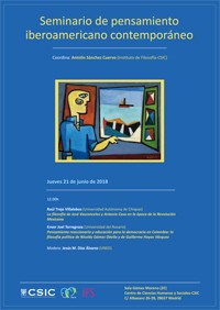 Cartel del seminario Seminario de "pensamiento iberoamericano contemporáneo"
