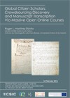 Cartel del seminario PIMIC Seminar: "Global Citizen Scholars: Crowdsourcing Discovery and Manuscript Transcription Via Massive Open Online Courses"