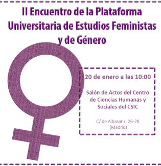 Cartel del encuentro II Encuentro de la Plataforma Universitaria de Estudios Feministas y de Género