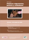 Cartel del seminario Seminario: «Políticas migratorias, justicia y ciudadanía»
