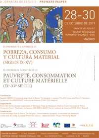 Cartel de las jornadas Jornadas de Estudio "Pobreza, consumo y cultura material (siglos IX-XV)"