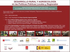 Cartel del evento Jornada "Desarrollo rural y agroecología en las Políticas Públicas Locales y Regionales"