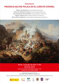 Cartel del seminario Seminario "Presencia militar polaca en el ejército español"