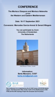 Cartel del coloquio Conference "The Morisco Diaspora and Morisco Networks across the Western and Eastern Mediterranean"