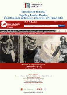 Cartel de la presentación del portal Presentación del Portal: "España y Estados Unidos. Transferencias culturales y relaciones internacionales"