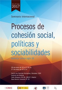 cartel del seminario Seminario Internacional "Procesos de cohesión social, políticas y sociabilidades. América latina siglo XX"