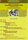 Cartel del seminario Seminario Internacional "Actualidad de la Teoría Crítica"