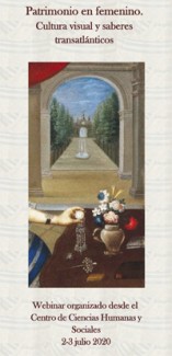 Cartel del seminario Webinar "Patrimonio en femenino. Cultura visual y saberes transatlánticos"