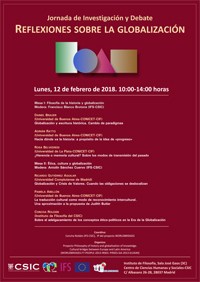 cartel-programa Jornada de Investigación y debate "Reflexiones sobre la globalización"