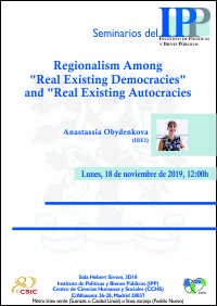 Cartel del seminario Seminario IPP: "Real Existing Democracies" and "Real Existing Autocracies"