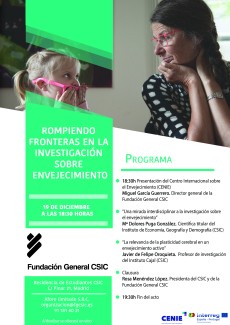 Cartel del evento Rompiendo fronteras en la investigación sobre envejecimiento