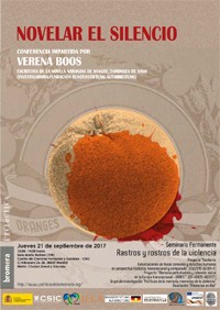 Cartel del seminario Seminario permanente Rastros y Rostros de la violencia: "Novelar el silencio"