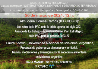 Ciclo de seminarios SADT «Sistemas Agroalimentarios y Desarrollo Territorial» Ciclo de seminarios SADT «Sistemas Agroalimentarios y Desarrollo Territorial»