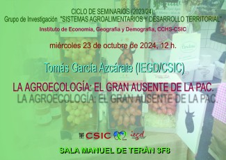 Ciclo de seminarios SADT 2024-2025 "La agroecología: el gran ausente de la PAC" Ciclo de seminarios SADT 2024-2025 "La agroecología: el gran ausente de la PAC"