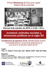 Cartel del Workshop Primer Workshop de Discusión sobre Historia de la Juventud: "Juventud, actitudes sociales y emociones políticas en el siglo XX"