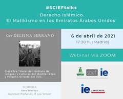 Cartel de la conferencia Conferencia "Derecho islámico. El Malikismo en los Emiratos Árabes Unidos"