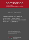 Cartel del seminario Seminarios SPRI-SCImago: «Does gender matter for academic promotion?. Evidence for a randomized natural experiment»
