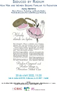 Cartel del seminario Seminario CTS: "Seduced by Radium How Men and Women Became Familiar to Radiation"