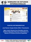 Cartel del seminario Seminario de Estudios Internacionales: "Fuentes Historiográficas"