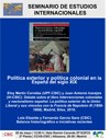 Cartel del seminario Seminario de Estudios Internacionales: "Política exterior y política colonial en la España del siglo XIX"