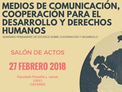 Cartel del evento Jornadas “Medios de Comunicación, Cooperación para el Desarrollo y Derechos Humanos”