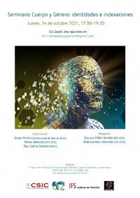 Cartel del seminario Seminario Cuerpo y Género: identidades e indexaciones