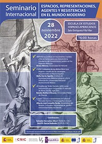 Cartel del seminario Seminario «Espacios, representaciones, agentes y resistencias en el mundo moderno»