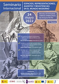 Cartel del seminario Seminario "Espacios, representaciones, agentes y resistencias en el mundo moderno"