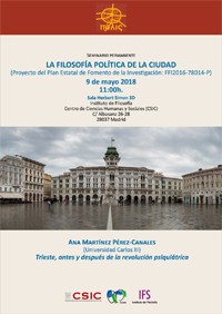 Cartel del seminario Seminario permanente: "La filosofía política de la ciudad"
