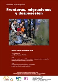 Cartel del seminario Seminario de Investigación Fronteras, migraciones y desposesión