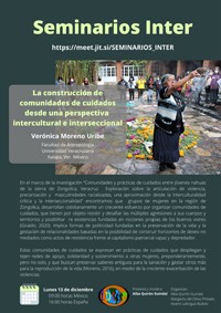 Cartel del seminario Seminarios INTER: "La construcción de comunidades de cuidados desde una perspectiva intercultural e interseccional"