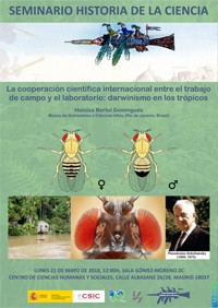 Cartel del seminario Seminario de Historia de la Ciencia: La cooperación científica internacional entre el trabajo de campo y el laboratorio: darwinismo en los trópicos