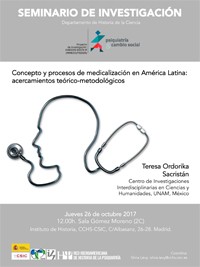 Cartel del seminario Seminario de Investigación: "Concepto y procesos de medicalización en América Latina, acercamientos teórico-metodológicos"