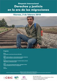 Cartel del seminario Simposio Internacional "Derechos y justicia en la era de las migraciones"
