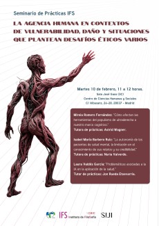 Seminario de Prácticas IFS: "La agencia humana en contextos de vulnerabilidad, daño y situaciones que plantean desafíos éticos varios".