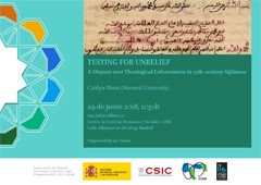 Cartel del evento Seminario "Testing for Unbelief: A Dispute over Theological Enforcement in 17th-century Sijilmasa"