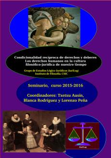 Cartel del evento Curso de posgrado 2015-16 "Condicionalidad recíproca de derechos y deberes: Los derechos humanos en la cultura filosófico-jurídica de nuestro tiempo"