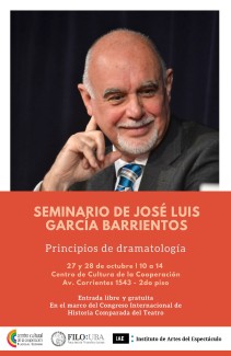 Cartel del seminario Seminario: "Principios de dramatología"