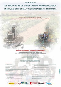Cartel del seminario Seminario "Los Food Hubs de orientación agroecológica: innovación social y gobernanza territorial"