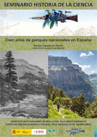 Cartel del seminario Seminario de Historia de la Ciencia: 100 años de parques nacionales en España