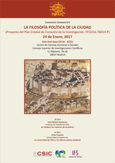 Cartel del Seminario Seminario permanente "La filosofía política de la ciudad"