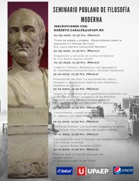 Cartel del seminario Seminario Poblano de Filosofía Moderna