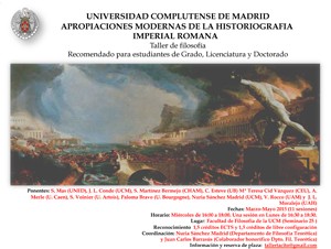 Cartel del Taller Taller de filosofía "Apropiaciones Modernas de la Historiografía Imperial Romana"