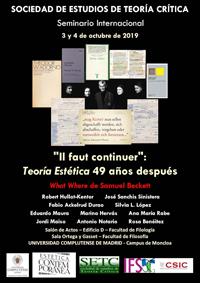 Seminario Internacional «Il faut continuer»: Teoría estética, 49 años después