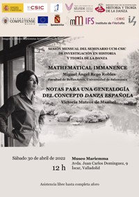 Cartel del seminario Seminario UCM-CSIC de Investigación en Historia y Teoría de la Danza