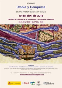 Cartel del seminario Seminario "Utopía y Conquista"